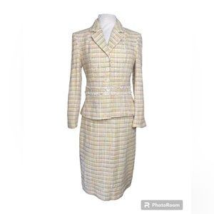 Kasper Tweed 2-pc Suit, Blazer / Skirt, sz 6 separate stunning cotton, acrylic